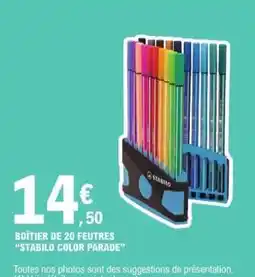 E.Leclerc BOÎTIER DE 20 FEUTRES STABILO COLOR PARADE offre
