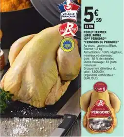 E.Leclerc POULET FERMIER LABEL ROUGE IGP PERIGORD offre