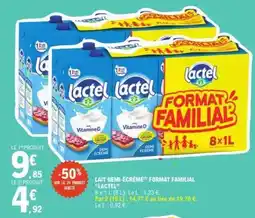 E.Leclerc Lait Demi-Écrémé Format Familial 'Lactel' offre
