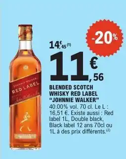 E.Leclerc BLENDED SCOTCH WHISKY RED LABEL “JOHNNIE WALKER” offre