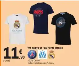 E.Leclerc TEE SHIRT PSG / OM / REAL MADRID offre