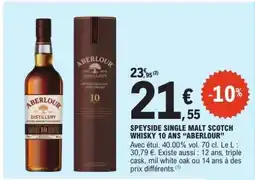 E.Leclerc SPEYSIDE SINGLE MALT SCOTCH WHISKY 10 ANS “ABERLOUR” offre