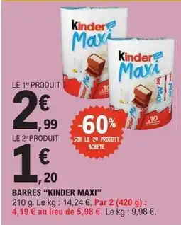 E.Leclerc Barres Kinder Maxi offre
