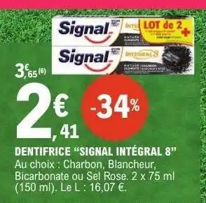E.Leclerc Dentifrice Signal Intégral 8 offre