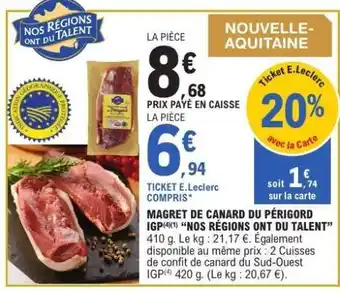 E.Leclerc Magret de canard du Périgord IGP offre