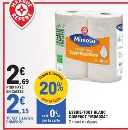 E.Leclerc ESSUIE-TOUT BLANC COMPACT “MIMOSA” offre