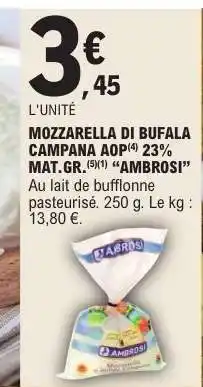 E.Leclerc Mozzarella di Bufala Campana AOP offre