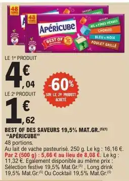 E.Leclerc BEST OF DES SAVEURS 19,5% MAT.GR. “APÉRICUBE” offre