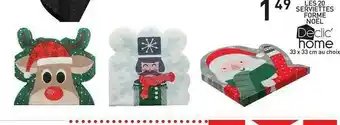 Stokomani Les 20 Serviettes Forme Noël Declic' Home offre