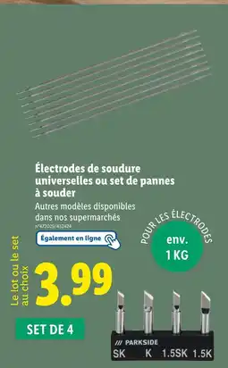 Lidl PARKSIDE Électrodes de soudure universelles ou set de pannes à souder offre