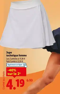 Lidl Crivit Jupe technique femme offre