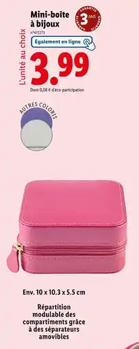 Lidl Cien Beauty Mini-boîte à bijoux offre
