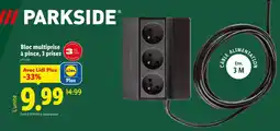 Lidl Parkside Bloc multiprise à pince, 3 prises offre