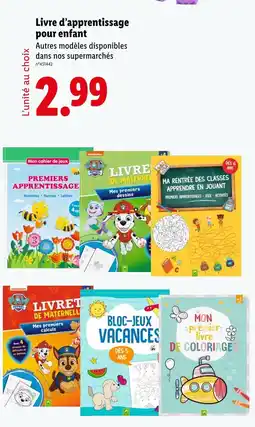 Lidl Livre d’apprentissage pour enfant offre