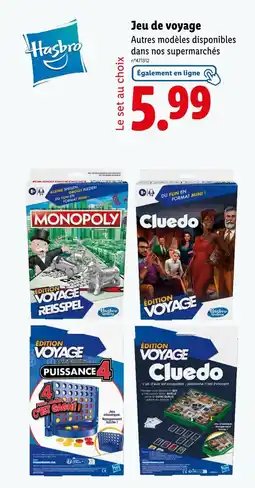 Lidl Hasbro Jeu de voyage offre