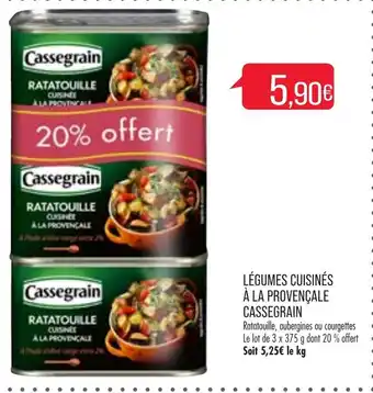 Match Légumes cuisinés à la provençale cassegrain offre