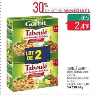 Match Taboulé garbit offre