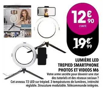 Lumière led trepied smartphone