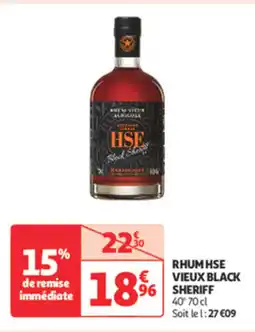 Auchan Supermarché Rhum hse vieux black sheriff offre