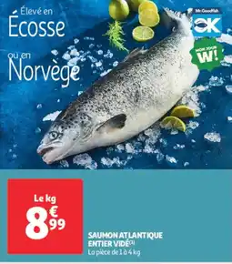 Auchan Supermarché Saumon atlantique entier vide offre