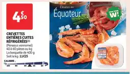 Auchan Supermarché Crevettes entières cuites réfrigérées offre
