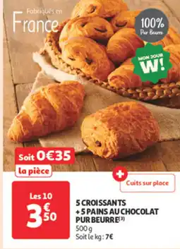 Auchan Supermarché 5 croissants +5 pains au chocolat offre