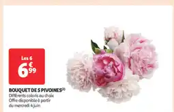 Auchan Supermarché Bouquet de 5 pivoines offre