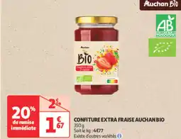Auchan Supermarché AUCHAN BIO Confiture extra fraise offre