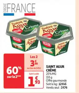Auchan Supermarché SAINT AGUR crème offre