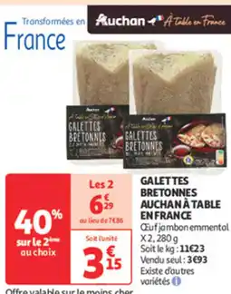 Auchan Supermarché Galettes bretonnes auchan à table offre