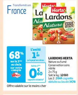 Auchan Supermarché HERTA Lardons offre