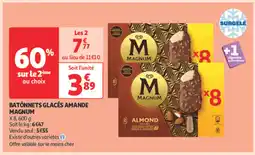 Auchan Supermarché MAGNUM Batônnets glacés amande offre