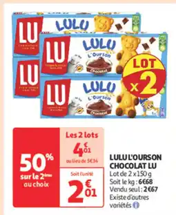 Auchan Supermarché LU Lulu l'ourson chocolat offre