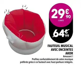 Fauteuil musical avec enceintes akor