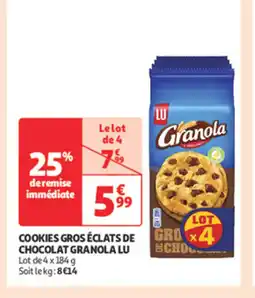 LU Cookies gros éclats de chocolat granola