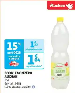 Auchan Supermarché AUCHAN Soda lemonzéro offre