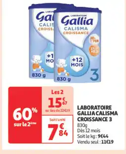 Auchan Supermarché GALLIA CALISMA CROISSANCE 3 Laboratoire offre