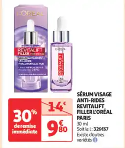 Auchan Supermarché L'ORÉAL PARIS Sérum visage anti-rides revitalift filler offre