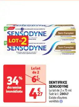 Auchan Supermarché SENSODYNE Dentifrice offre