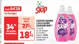 Auchan Supermarché SKIP Lessive liquide cycle court couleur offre