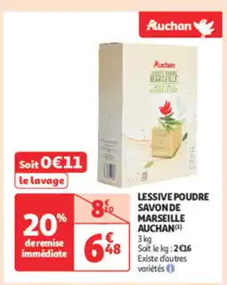 Auchan Supermarché AUCHAN Lessive poudre savonde marseille offre