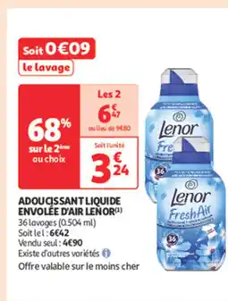 Auchan Supermarché LENOR Adoucissant liquide envolée d'air offre