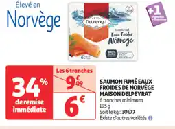 Auchan Supermarché Saumon fumé eaux froides de norvège offre