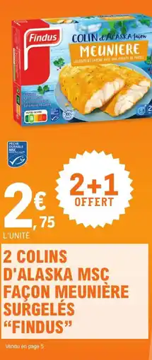 E.Leclerc Express FINDUS 2 colins d'alaska msc façon meunière surgelés offre
