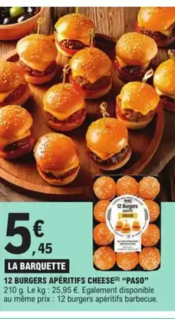 E.Leclerc Express PASO 12 burgers apéritifs cheese offre