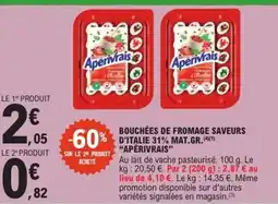 E.Leclerc Express APÉRIVRAIS Bouchées de fromage saveurs d'italie 31% mat.gr. offre