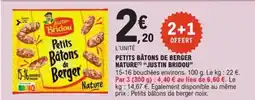 E.Leclerc Express JUSTIN BRIDOU Petits bâtons de berger nature offre