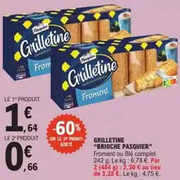 E.Leclerc Express BRIOCHE PASQUIER Grilletine offre