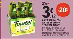 E.Leclerc Express TOURTEL TWIST Bière sans alcool au jus de citron offre