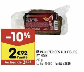 Pain d'épices aux figues et noix
